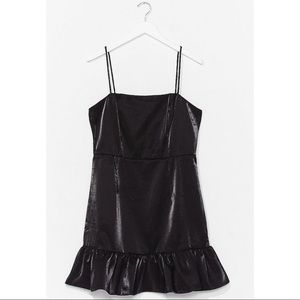 Black metallic mini party dress by Nasty Gal NWT🖤